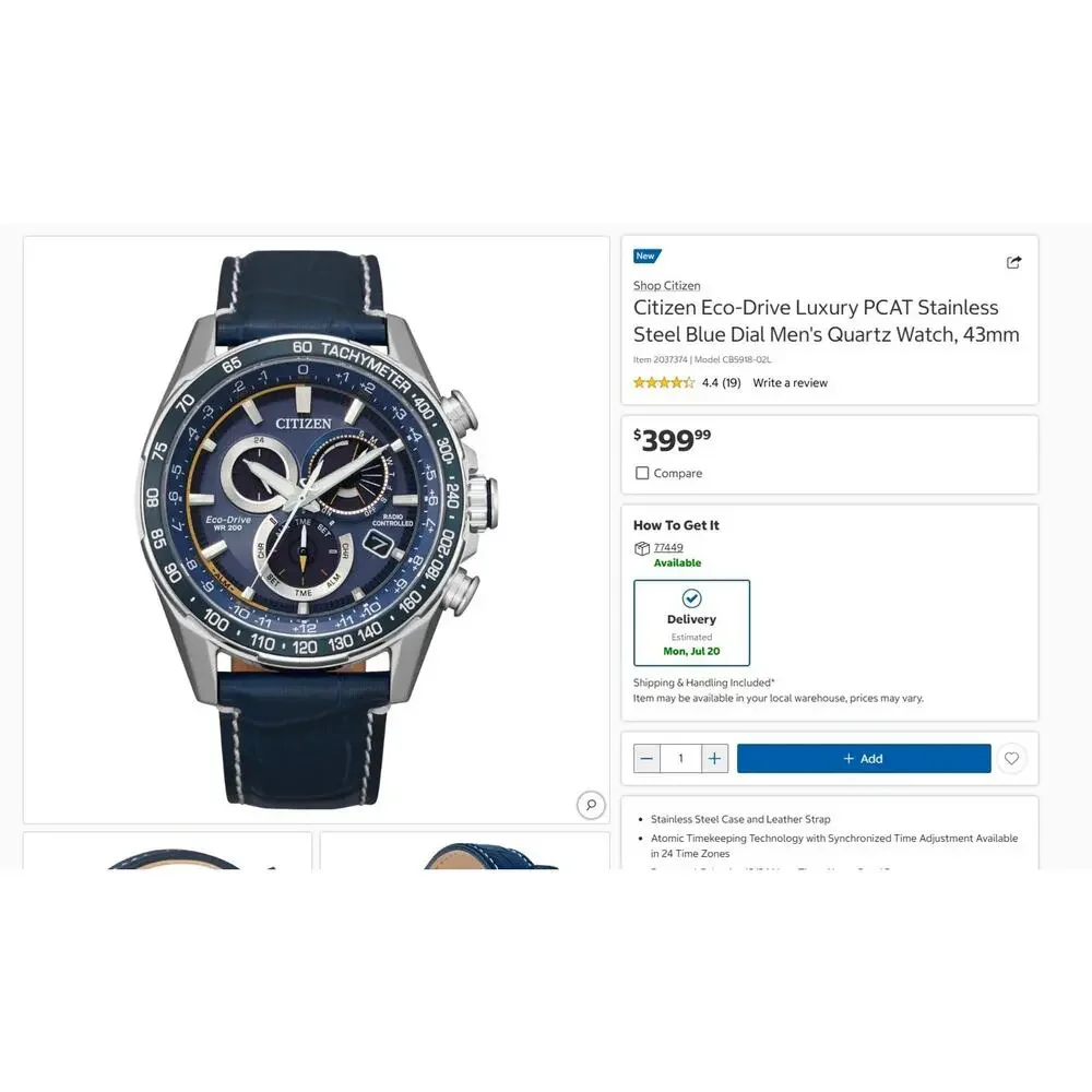 NEW Citizen PCAT CB5918-02L Atomic Time Eco-Drive Perpetual Calendar Men's Watch